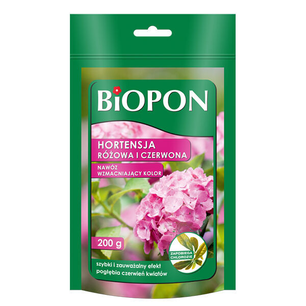 new Biopon Nawóz Wzmacniający Kolor Hortensja Różowa I Czerwona 200g complex fertilizer