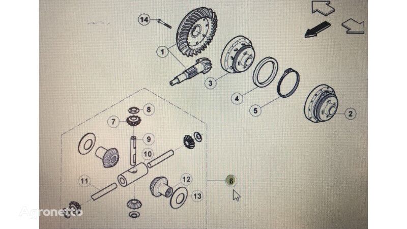 Claas 77 1113 230 0/ Celtis-mechanizm różnicowy/Celtis 456 Axos 3 differential for grain harvester